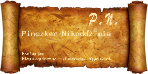 Pinczker Nikodémia névjegykártya
